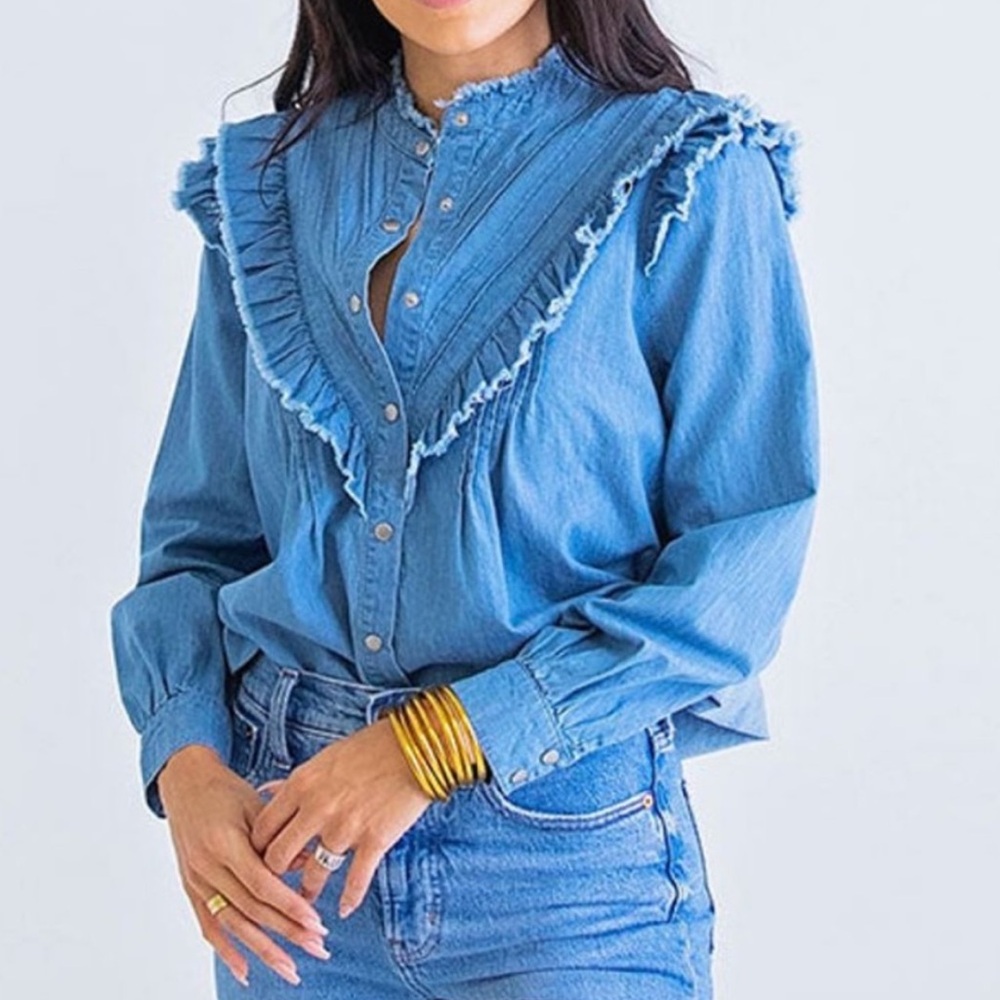 Karlie Dylan denim snap front top